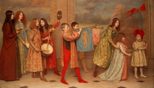Thomas Cooper Gotch - A Pageant of Childhood - Google Art Project. Free illustration for personal and commercial use.