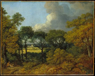 Thomas Gainsborough - Wooded Landscape with a Peasant Resting - Google Art Project