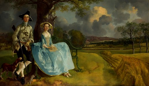 Thomas Gainsborough - Mr and Mrs Andrews. Free illustration for personal and commercial use.