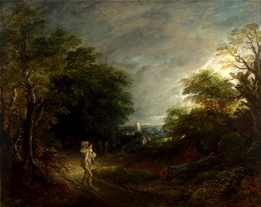 Thomas Gainsborough - Wooded Landscape with a Woodcutter - Google Art Project