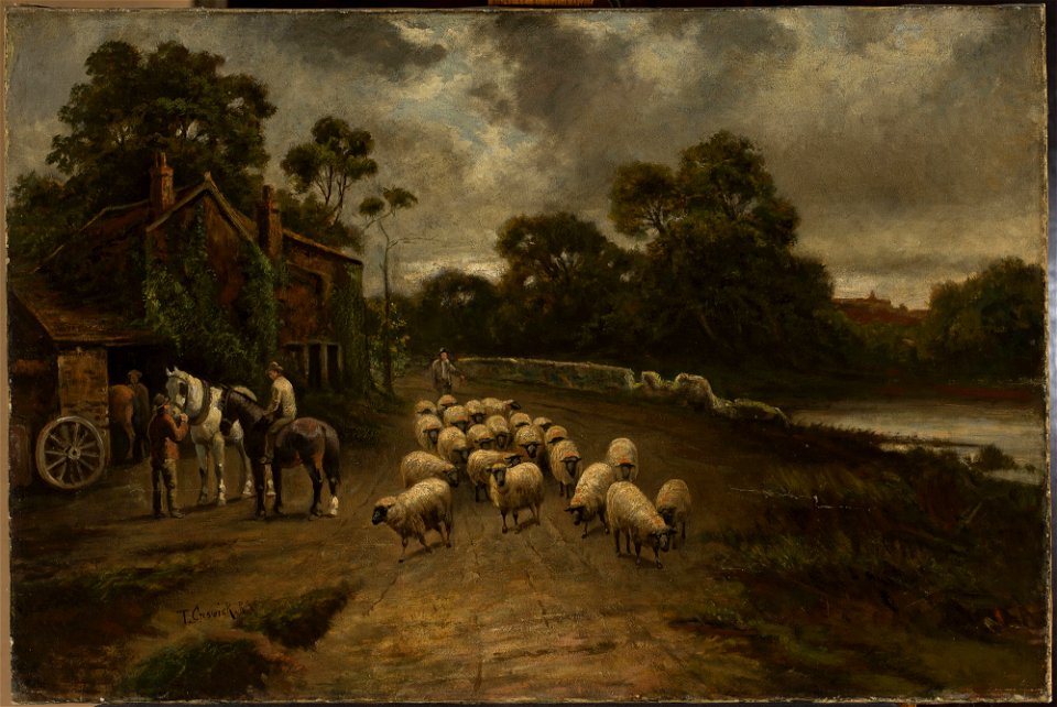 Thomas Creswick - Genre scene with a flock of sheep - M.Ob.2046 MNW - National Museum in Warsaw