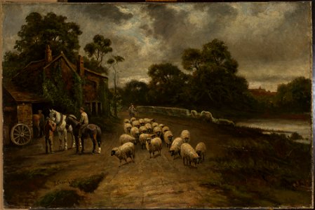 Thomas Creswick - Genre scene with a flock of sheep - M.Ob.2046 MNW - National Museum in Warsaw