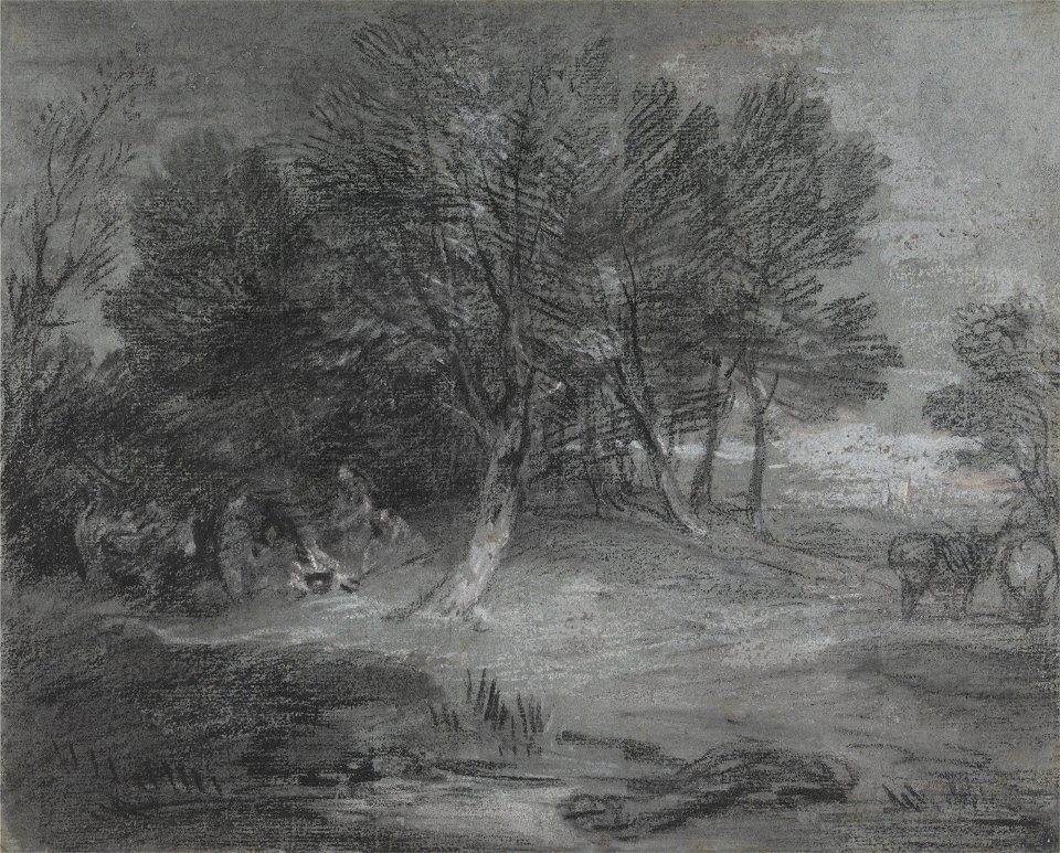 Thomas Gainsborough - Wooded Landscape with Gypsy Encampment - Google Art Project