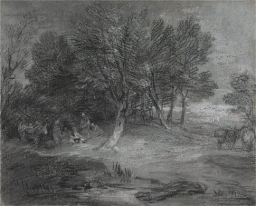 Thomas Gainsborough - Wooded Landscape with Gypsy Encampment - Google Art Project