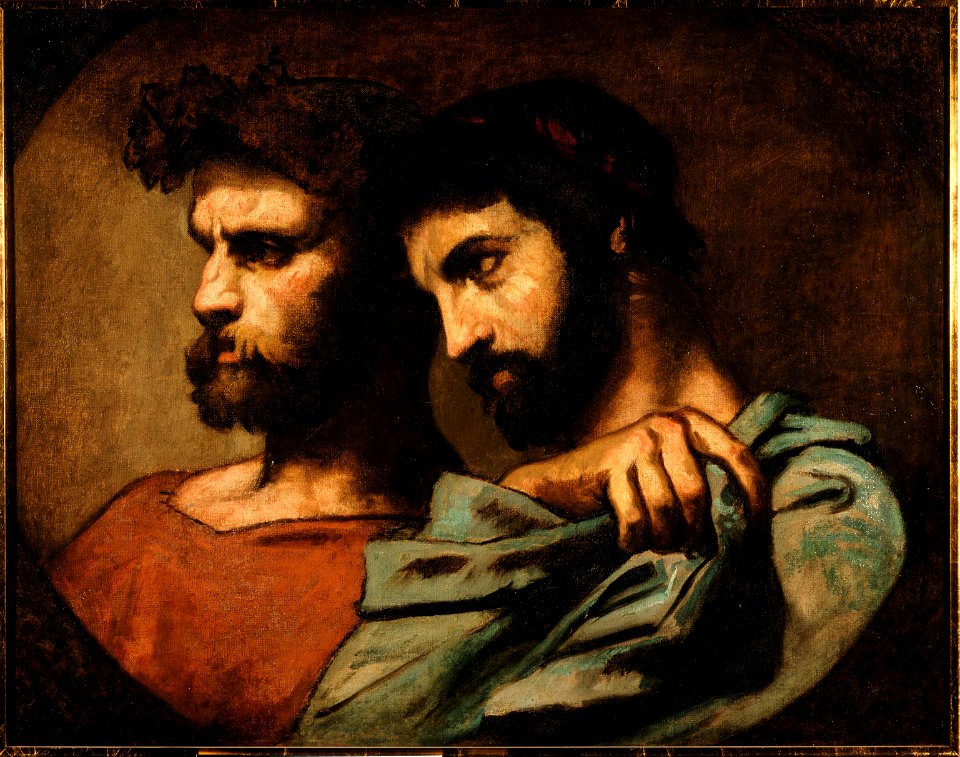 Thomas Couture - Etude de détail pour Les Romains de la décadence , Les deux philosophes - PDUT1457 - Musée des Beaux-Arts de la ville de Paris
