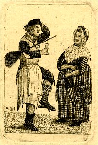 Thomas Frazer dancing for a glass of whiskey, & M. McAlister (BM 1937,1108.2)
