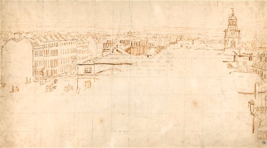 Thomas Girtin - Sketch for the Eidometropolis- Panorama, Great Surrey Street and Christchurch, Southwark - Google Art Project