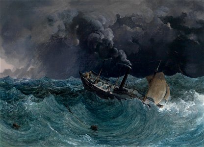 Thomas Ender Dampfschiff Marianne im Sturm am Schwarzen Meer