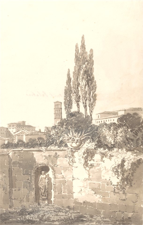Thomas Girtin - In the Farnese Gardens, Rome - Google Art Project