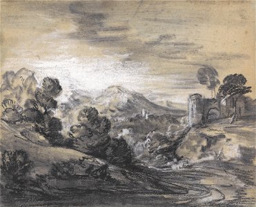 Thomas Gainsborough - Wooded Landscape with Castle - Google Art Project