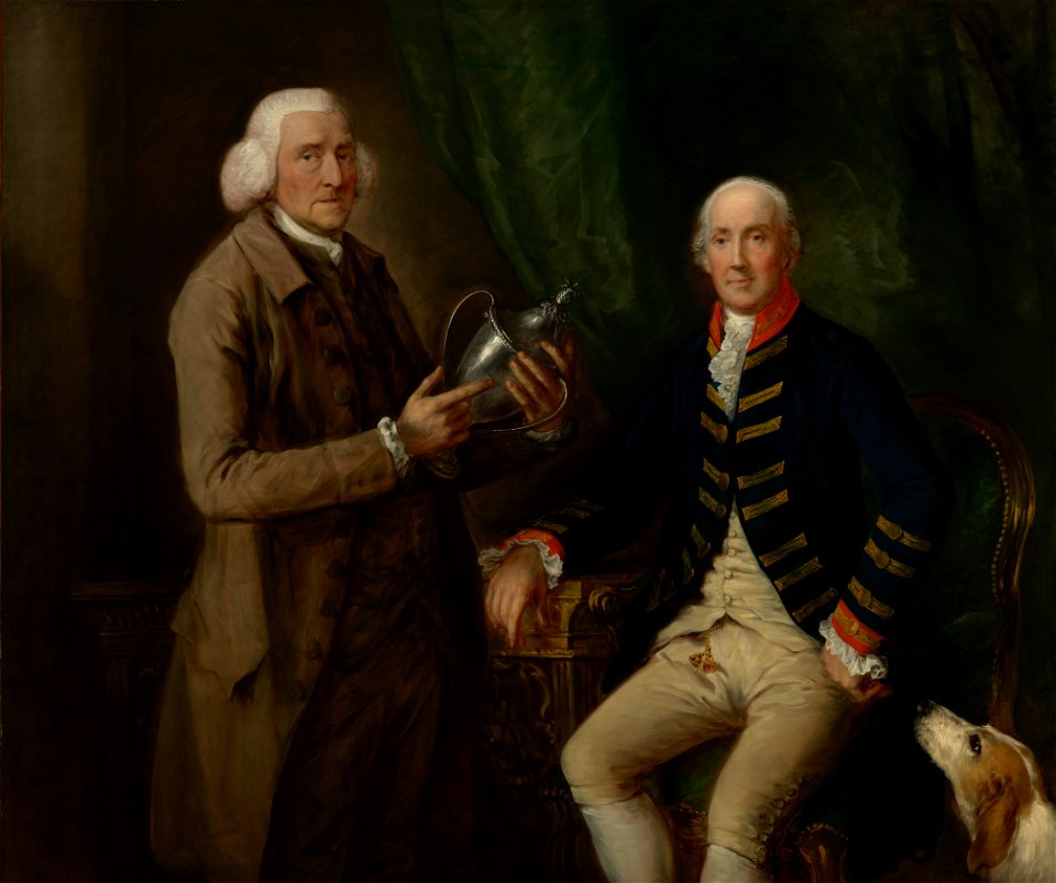 Thomas Gainsborough - Portrait of William Anne Hollis, 4th Earl of Essex, Presenting a Cup to Thomas Clutterbuck of Watford - 72.PA.2 - J. Paul Getty Museum
