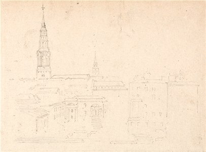 Thomas Girtin - St. Bride's, Fleet Street, London - Google Art Project