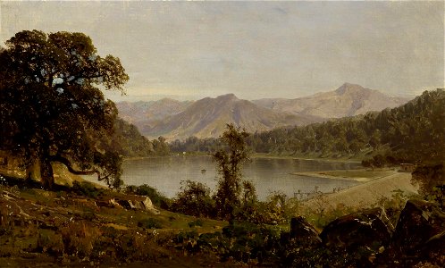 Thomas Hill - Lake Ralphine. Free illustration for personal and commercial use.