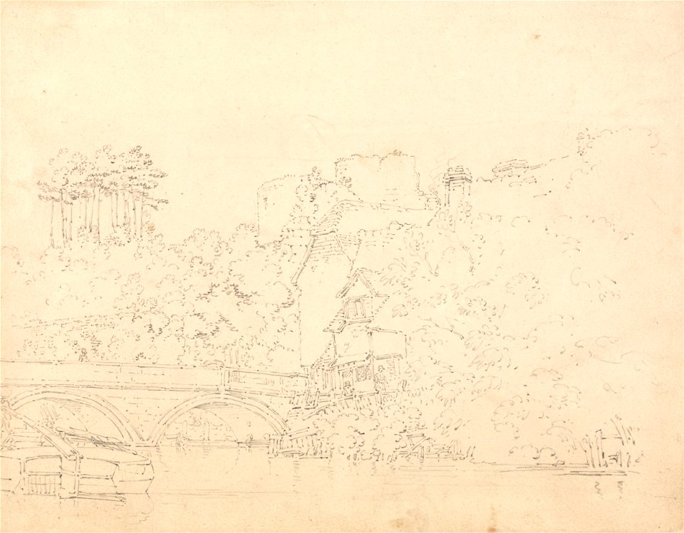 Thomas Girtin - Tonbridge Bridge and Castle, Kent - Google Art Project