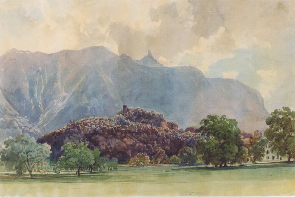 Thomas Ender - Landschaft mit Burg - ca1830
