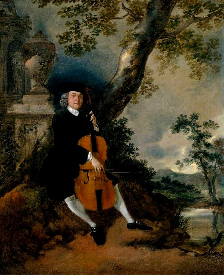 Thomas Gainsborough (1727-1788) - The Rev. John Chafy Playing the Violoncello in a Landscape - T03895 - Tate