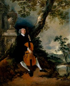 Thomas Gainsborough (1727-1788) - The Rev. John Chafy Playing the Violoncello in a Landscape - T03895 - Tate
