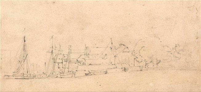 Thomas Girtin - Bristol- Sketch of Boats and Buildings - Google Art Project