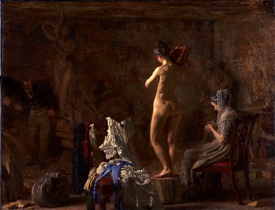 Thomas Eakins, American - William Rush Carving His Allegorical Figure of the Schuylkill River - Google Art Project. Free illustration for personal and commercial use.