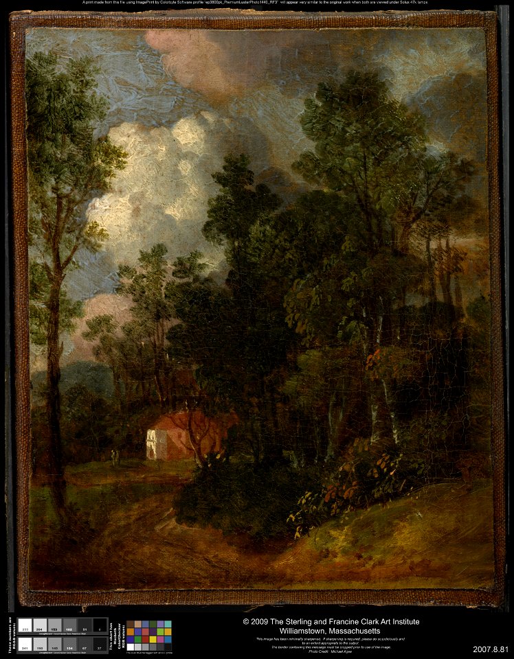 Thomas Gainsborough - A Wooded Landscape with Figures by a House - 2007.8.81 - Clark Art Institute