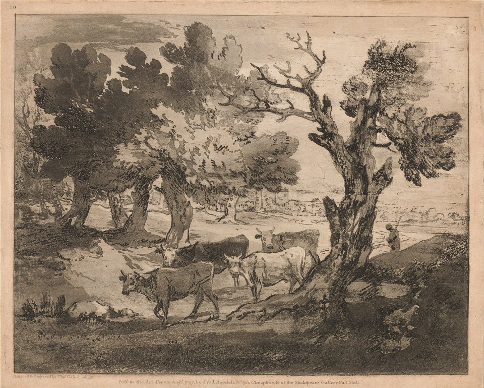 Thomas Gainsborough - Wooded Landscape with Herdsman and Cows - Google Art Project (2384105)
