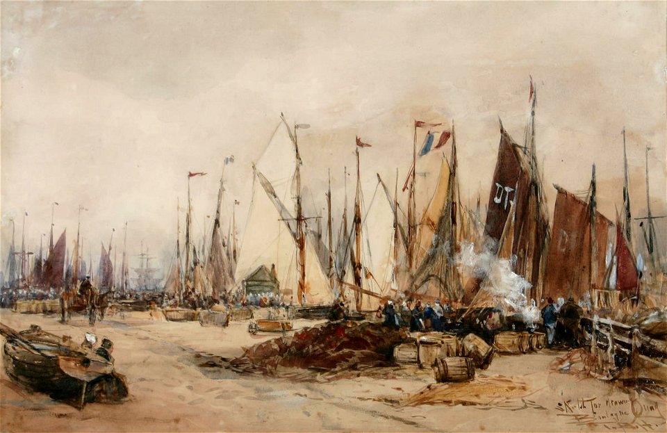 Thomas Hardy - Sketch for drawing Boulogne Quay - Sarjeant Gallery