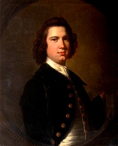 Thomas Hudson (1701-1779) (style of) - Portrait of an Unknown Young Man in a Bottle-Green Jacket Holding a Tricorn Hat - 1257152 - National Trust