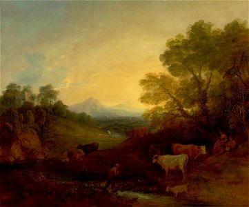 Thomas Gainsborough - Landscape with Cattle - Google Art Project