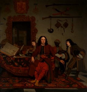 Thomas Hees met zijn neven Jan en Andries Hees en een bediende Rijksmuseum SK-C-1215
