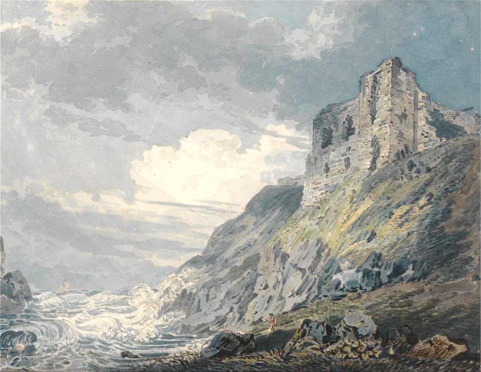 Thomas Girtin - Findlater Castle, Banff - Google Art Project