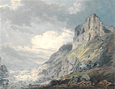 Thomas Girtin - Findlater Castle, Banff - Google Art Project