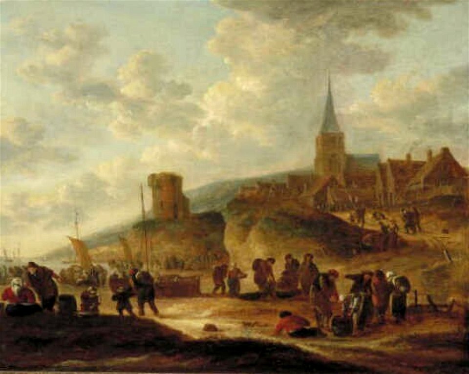 Thomas Heeremans - Gezicht langs het strand bij een dorp - 1292 (OK) - Museum Boijmans Van Beuningen