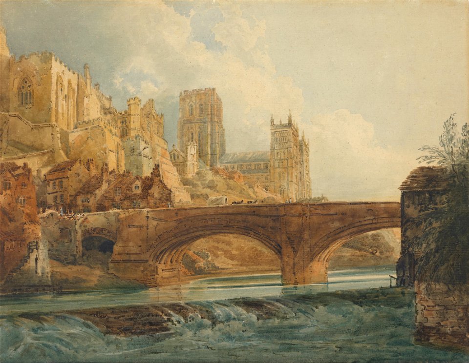 Thomas Girtin (British - Durham Cathedral and Castle - Google Art Project