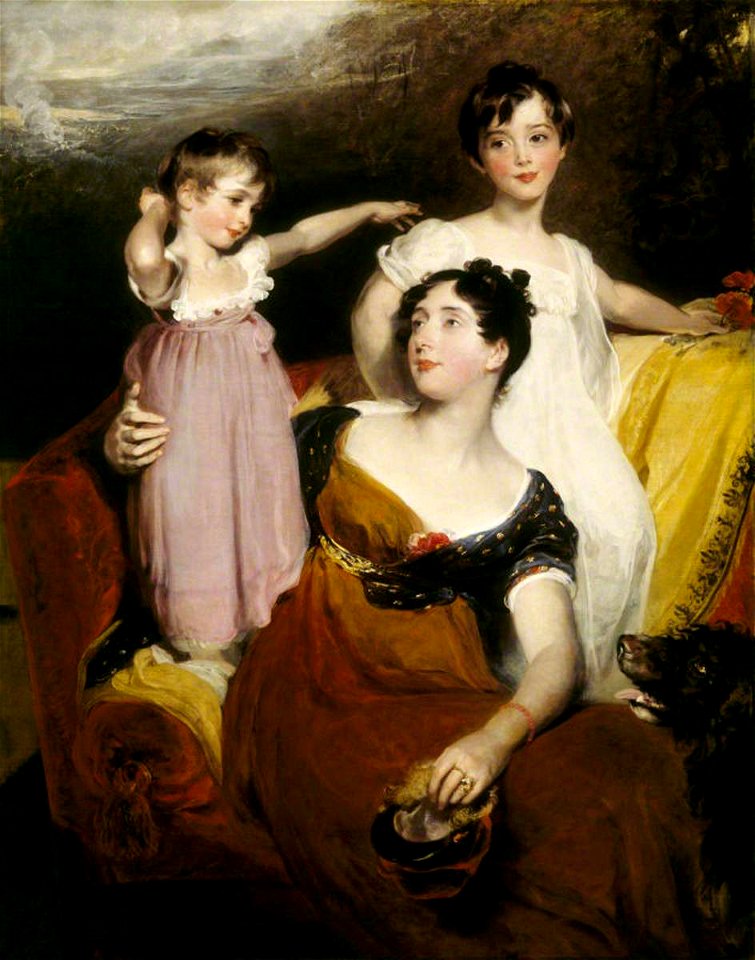 Thomas Lawrence (1769-1830) - Lydia Elizabeth Hoare (1786–1856), Lady Acland, with Her Two Sons, Thomas (1809–1898), Later 11th Bt, and Arthur (1811–1857) - 922303 - National Trust