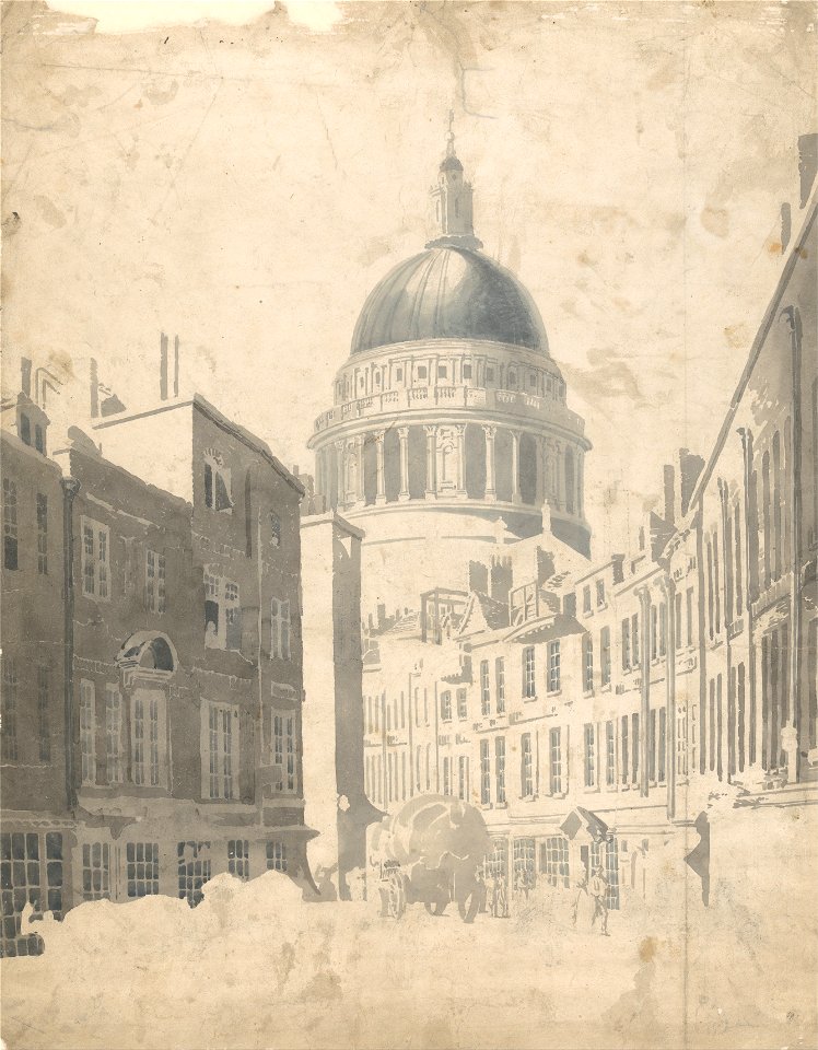 Thomas Girtin - St. Paul's Cathedral, from St. Martin's-le-Grand, London - Google Art Project