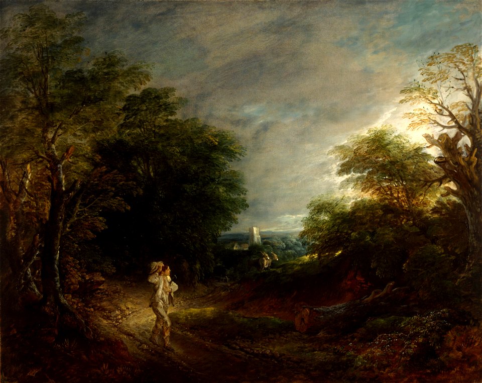 Thomas Gainsborough - Wooded Landscape with a Woodcutter - 61.9 - Museum of Fine Arts