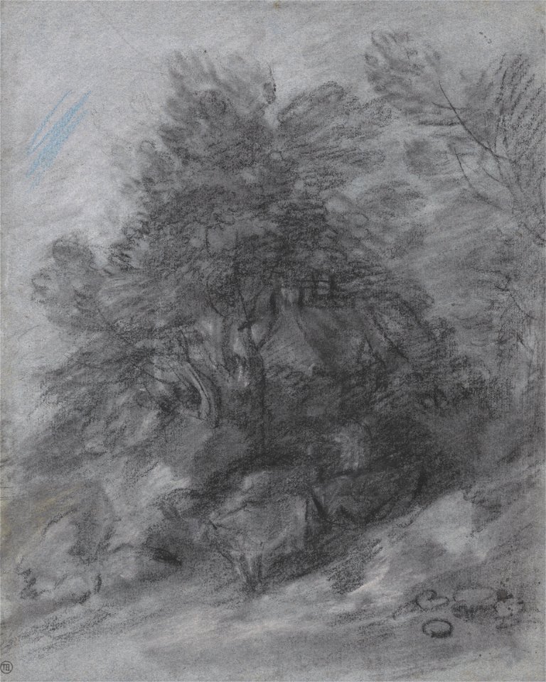 Thomas Gainsborough - Wooded Landscape with Herdsman, Cows and Cottage - Google Art Project