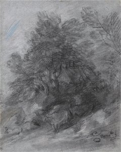 Thomas Gainsborough - Wooded Landscape with Herdsman, Cows and Cottage - Google Art Project
