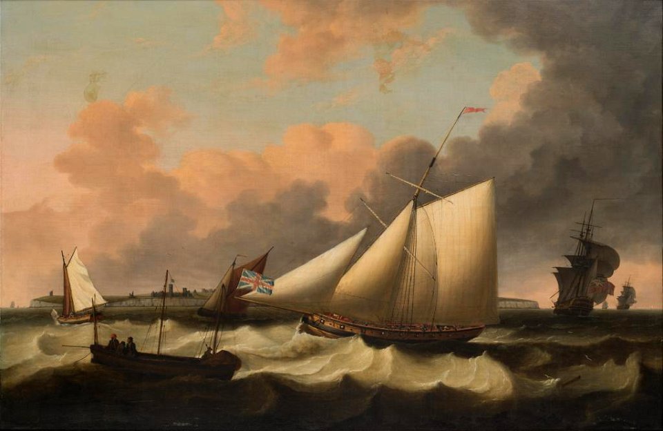 Thomas Luny - Revenue cutter off the Isle of Wight - U-8 - Auckland Art Gallery