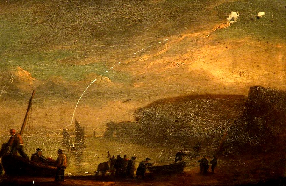 Thomas Luny (1759-1837) - A Coastal Landscape with Fisherfolk on a Boat - 1257234 - National Trust