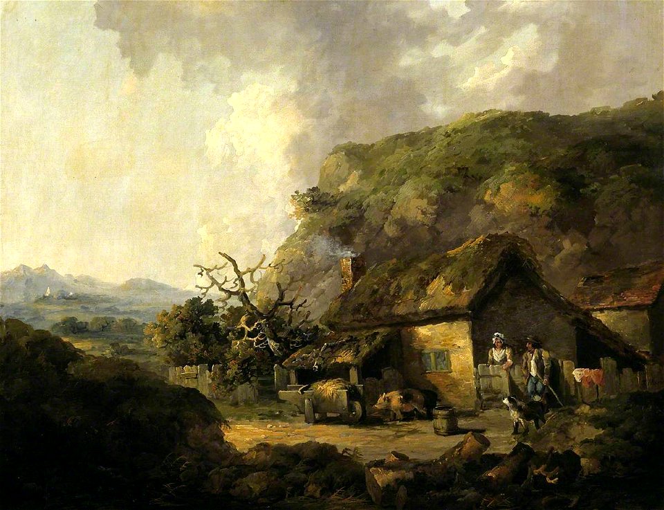 Thomas Hand (1771-c.1804) - Cottage and Hilly Landscape - N02474 - National Gallery