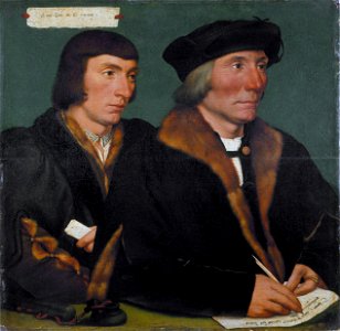Thomas Godsalve and his son Sir John, by Hans Holbein the Younger. Free illustration for personal and commercial use.