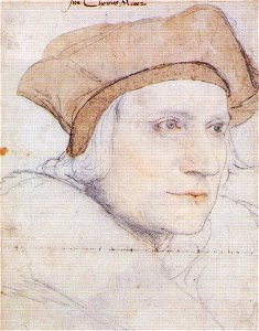 Thomas More, drawing by Hans Holbein the Younger. Free illustration for personal and commercial use.