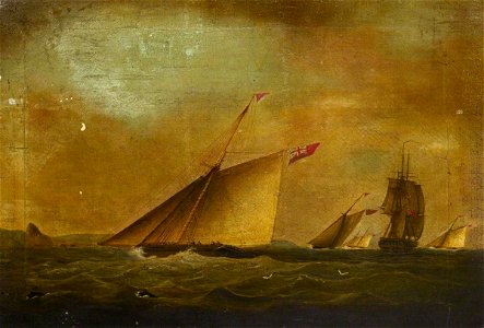 Thomas Luny (1759-1837) - Yacht Race off Exmouth - BHC1133 - Royal Museums Greenwich