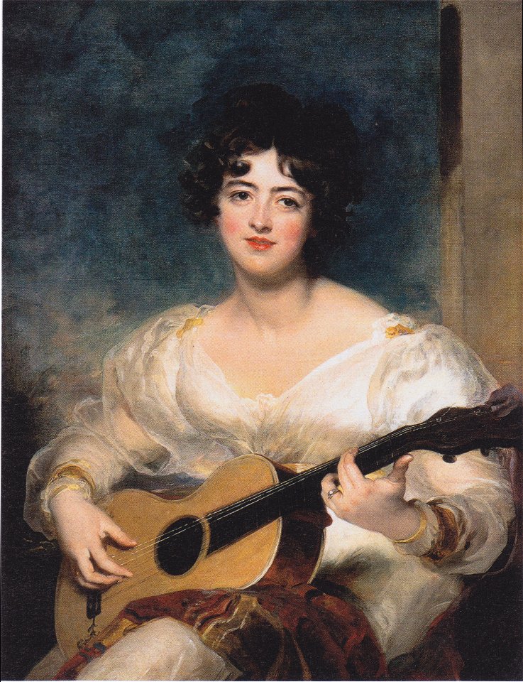 Thomas Lawrence - Bildnis der Lady Wallscourt beim Musizieren - 1825