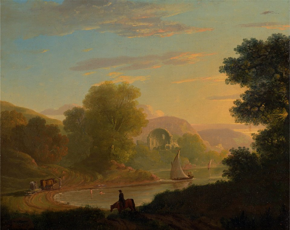 Thomas Jones - An Imaginary Coast Scene, with the Temple of Venus at Baiae - Google Art Project