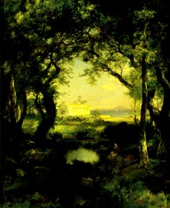 Thomas Moran - A Mexican Hacienda, Lake Cuitzeo