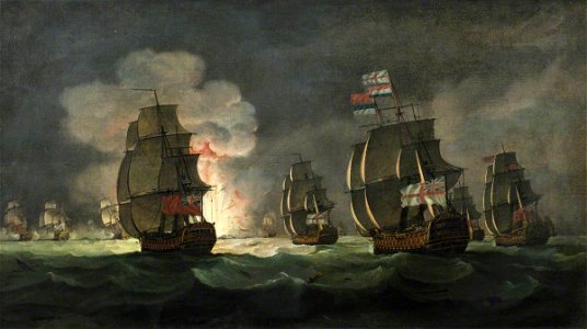 Thomas Luny (1759-1837) (style of) - The Moonlight Battle off Cape St Vincent, 16 January 1780 - BHC0431 - Royal Museums Greenwich