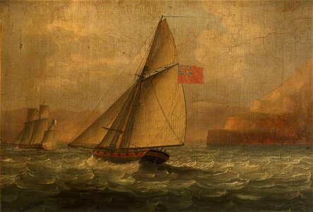 Thomas Luny (1759-1837) - A Cutter Chasing a French Lugger - BHC1132 - Royal Museums Greenwich