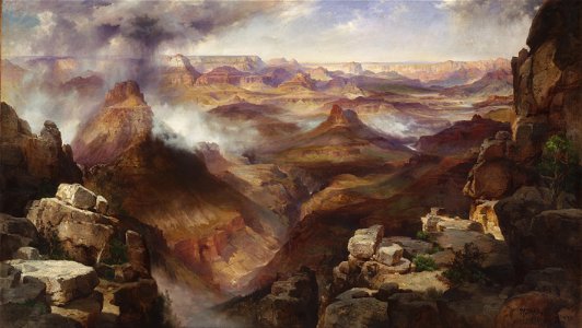 Thomas Moran, American (born England) - Grand Canyon of the Colorado River - Google Art Project. Free illustration for personal and commercial use.